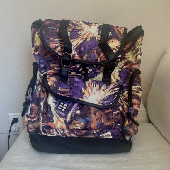 Hot Topic Handbags - Hot Topic Dr. Who Exploding Tardis Slouch Backpack